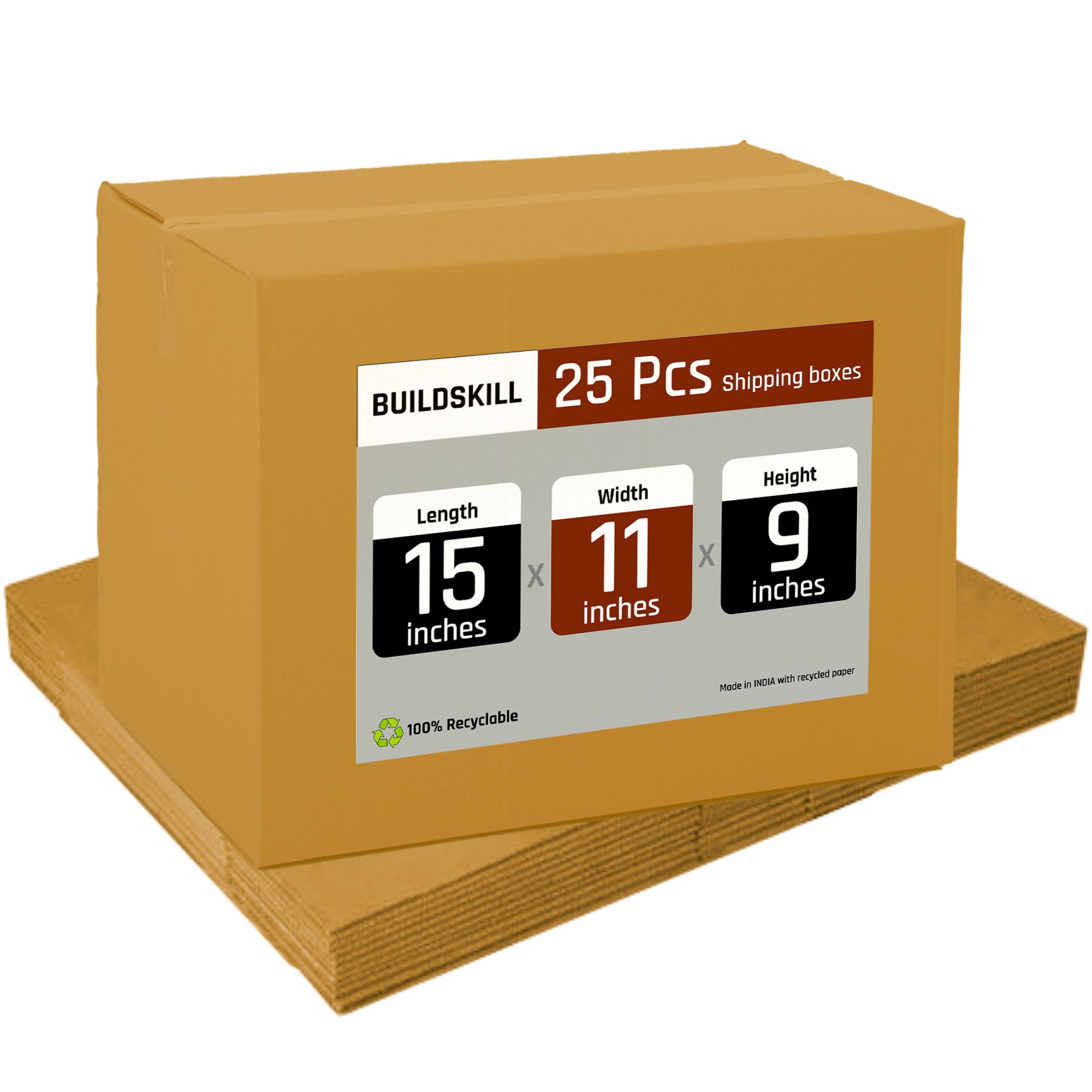 Buildskill Corrugated Box 3 Ply ( 15" x 11" x 9")