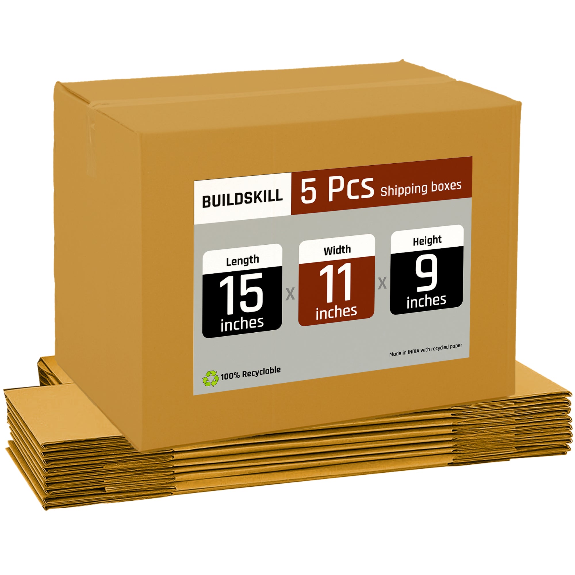 Buildskill Corrugated Box 3 Ply ( 15" x 11" x 9")