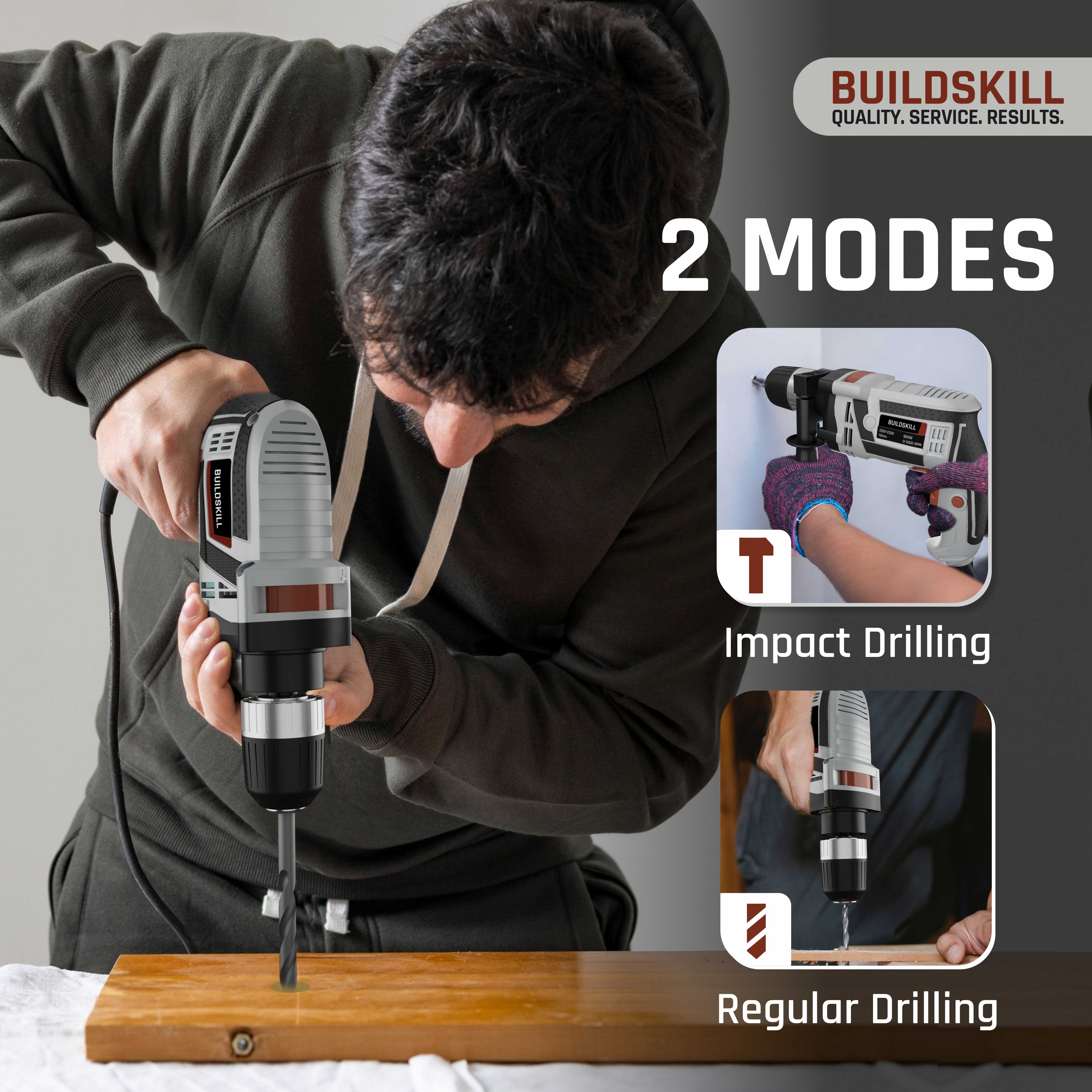 Buildskill 800W Electric Drill Machine With 13MM Keyless Chuck