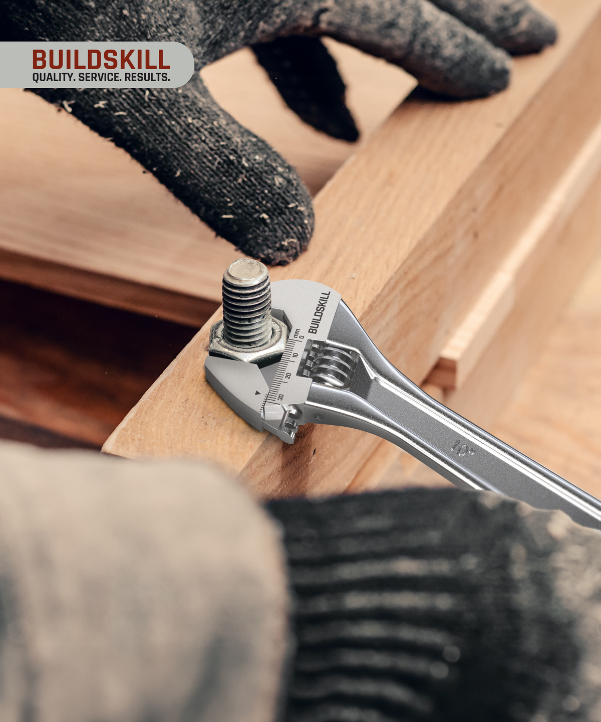 BUILDSKILL 10" 250mm Adjustable wrench | Chrome vanadium steel | Professional & home use | Single sided | Rust resistant plumbing tools | Adjustable spanner with lasered scale