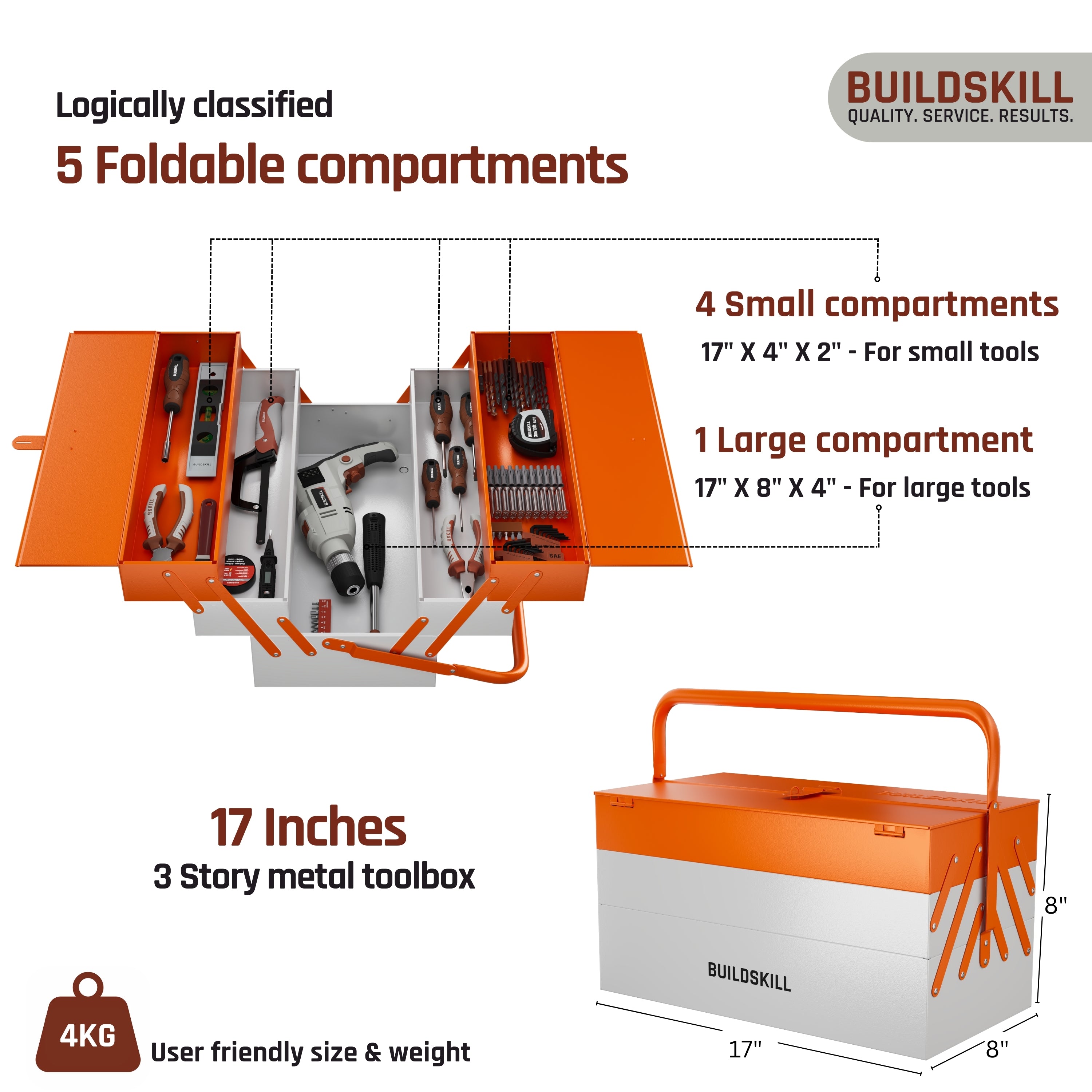 Buildskill 17 Inches Iron Toolbox