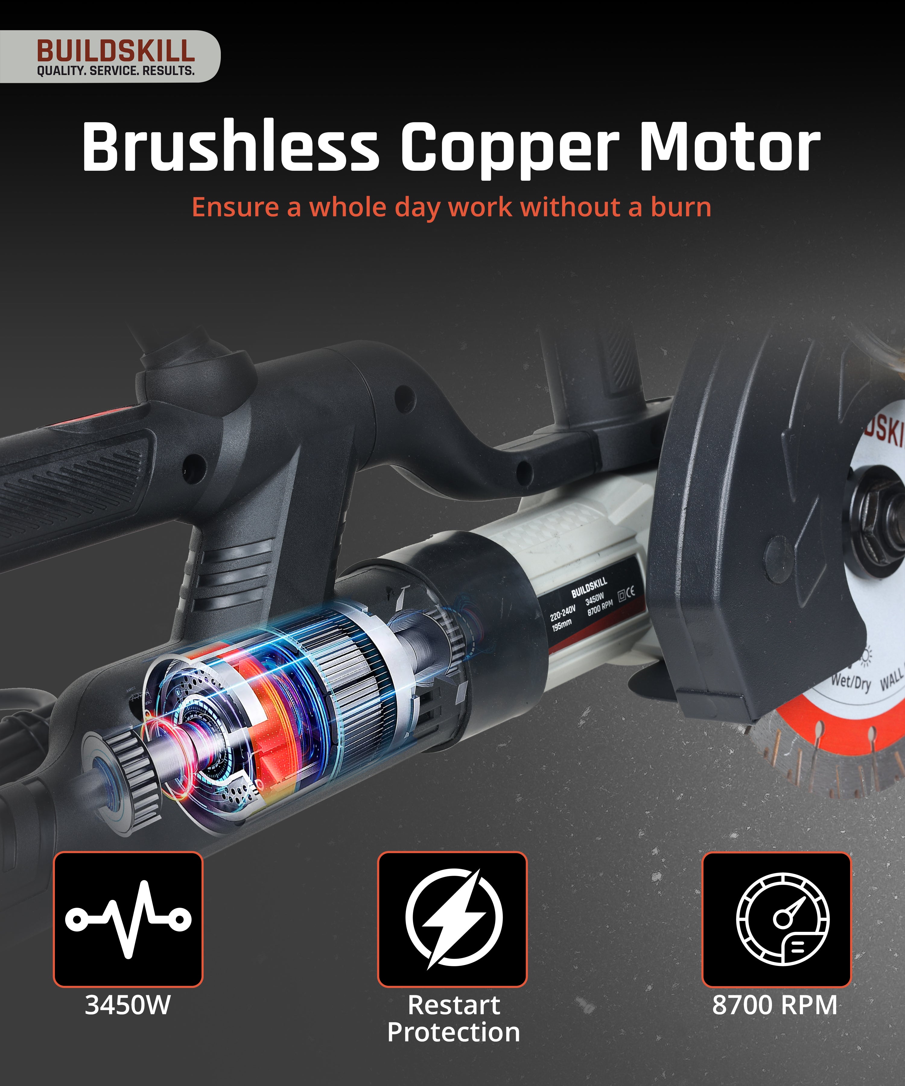 Buildskill Brushless Wall Chaser for Smooth Cutting