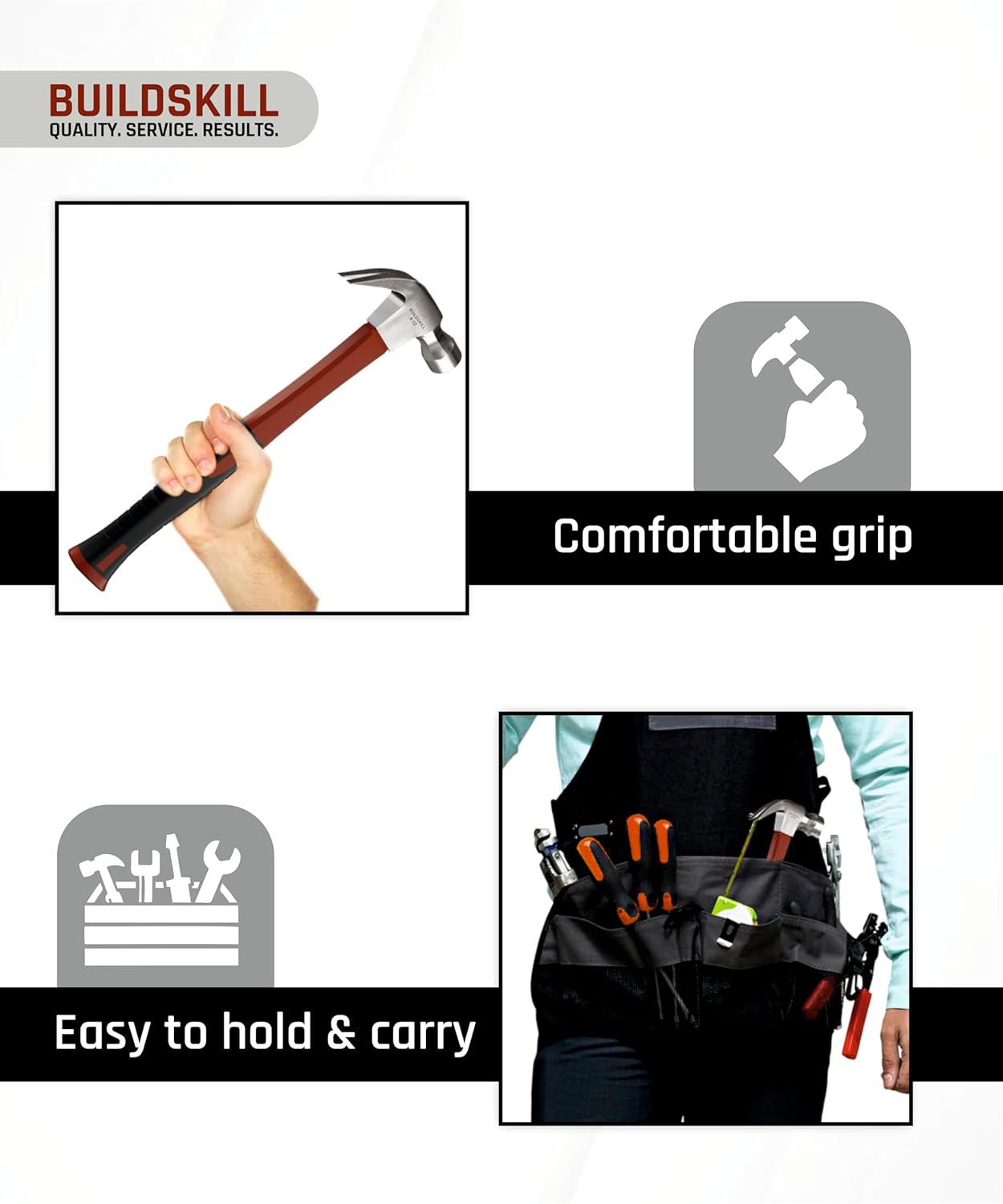 Buildskill Fiberglass 8OZ Hammer – Durable and Lightweight