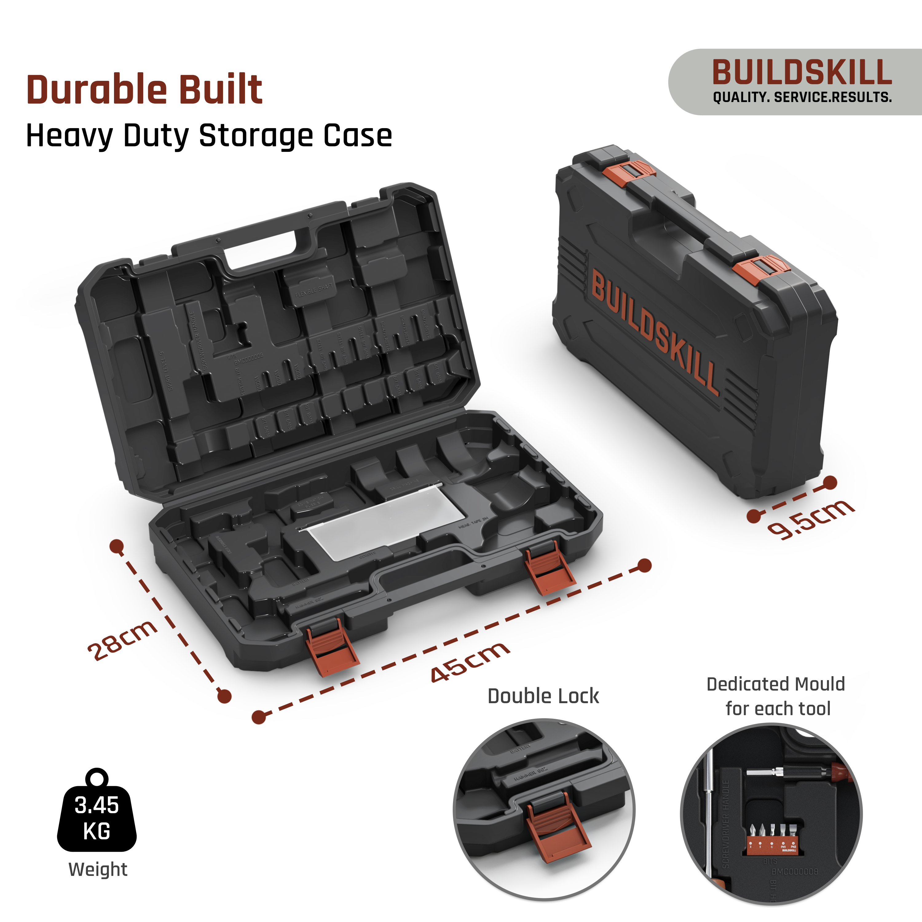 Buildskill 69 Pcs Power Drill Kit with 12V Cordless Drill Machine