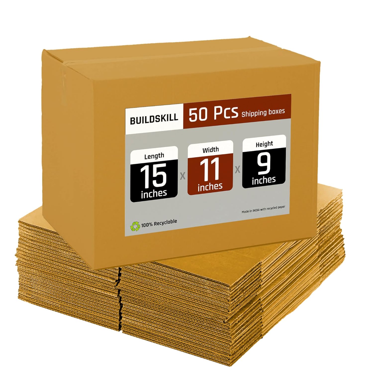 Buildskill Corrugated Box 3 Ply ( 15" x 11" x 9")