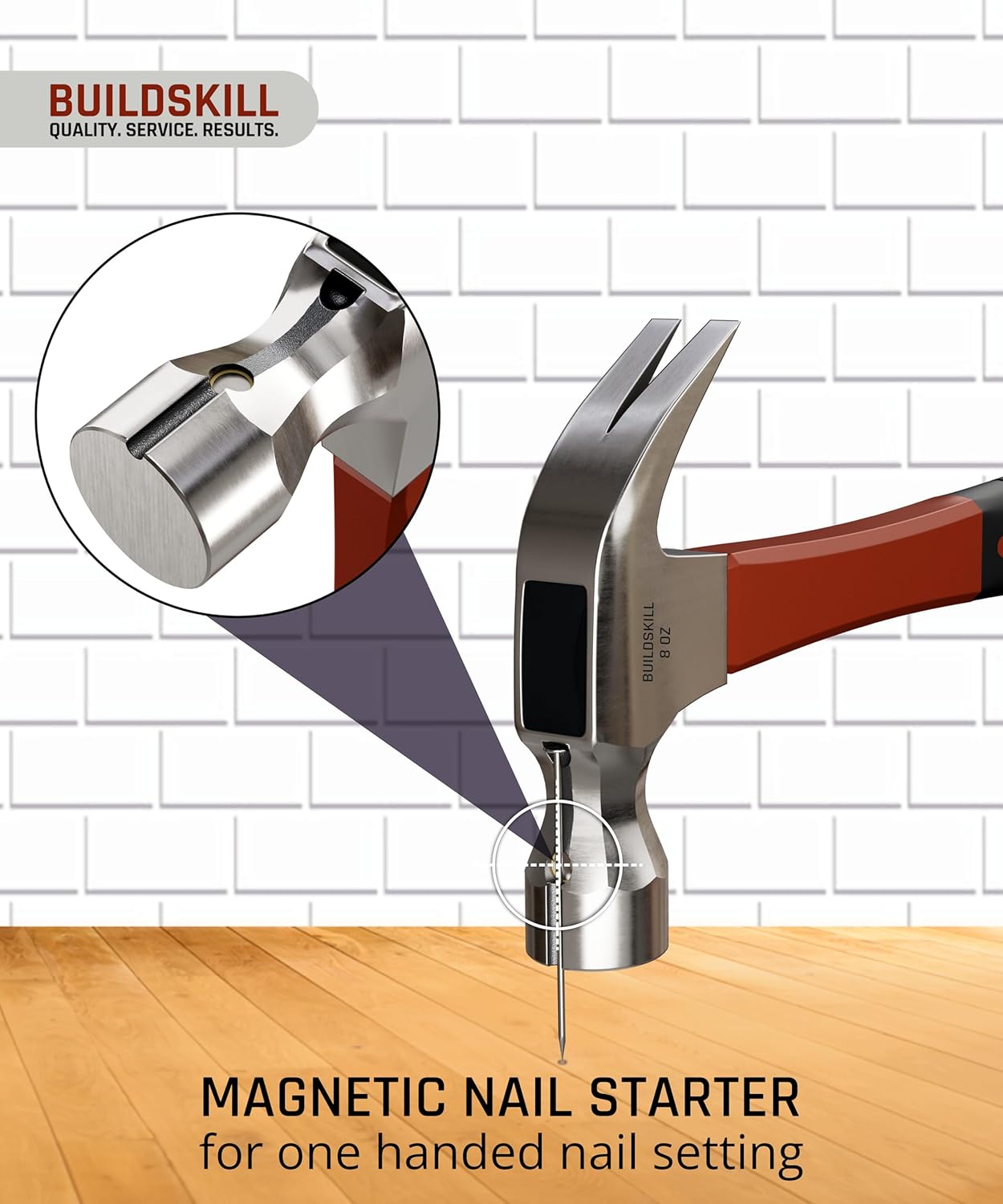 Buildskill Fiberglass 8OZ Hammer – Durable and Lightweight