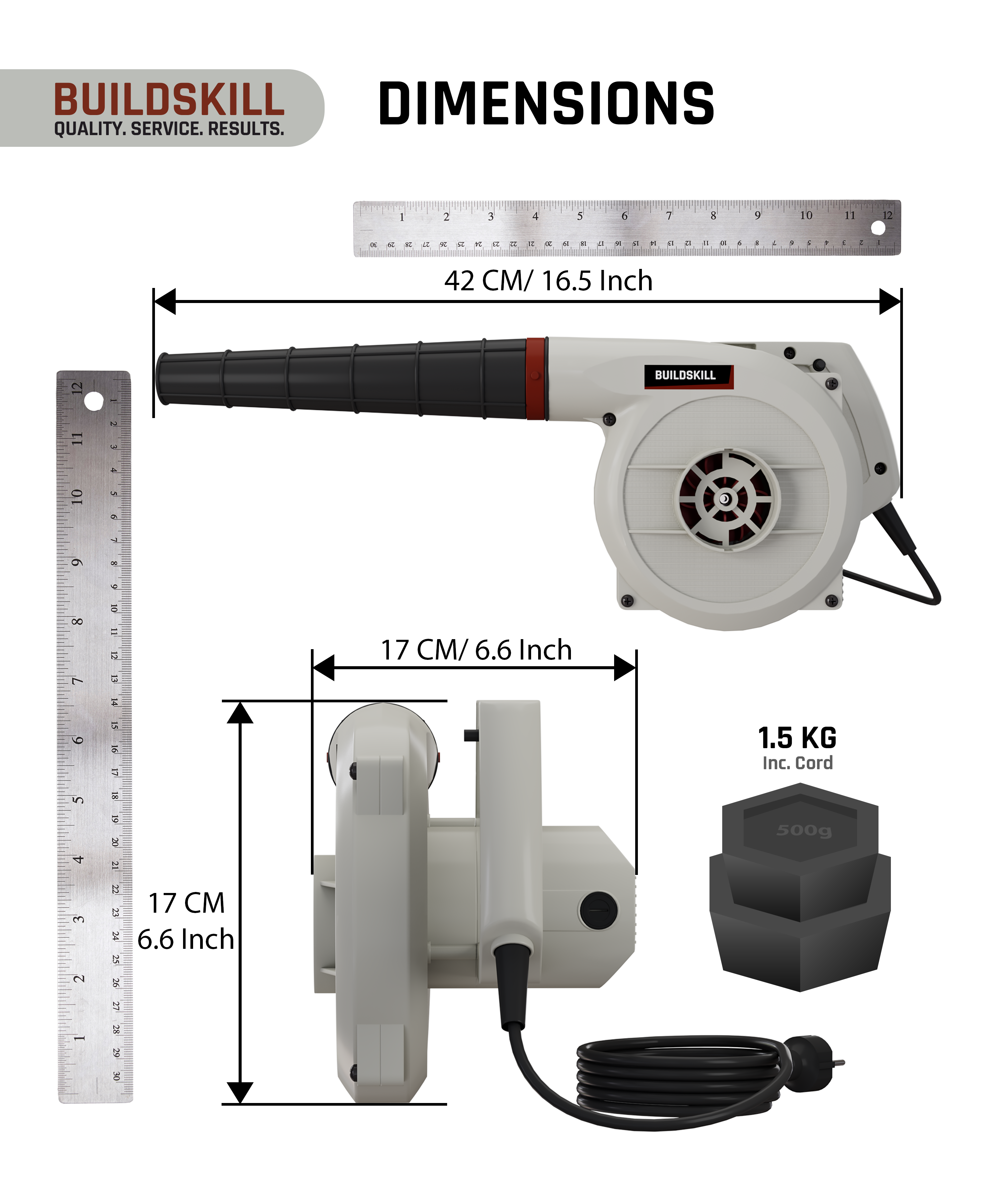 Buildskill 620W Blower with Variable Speed (16000 RPM)