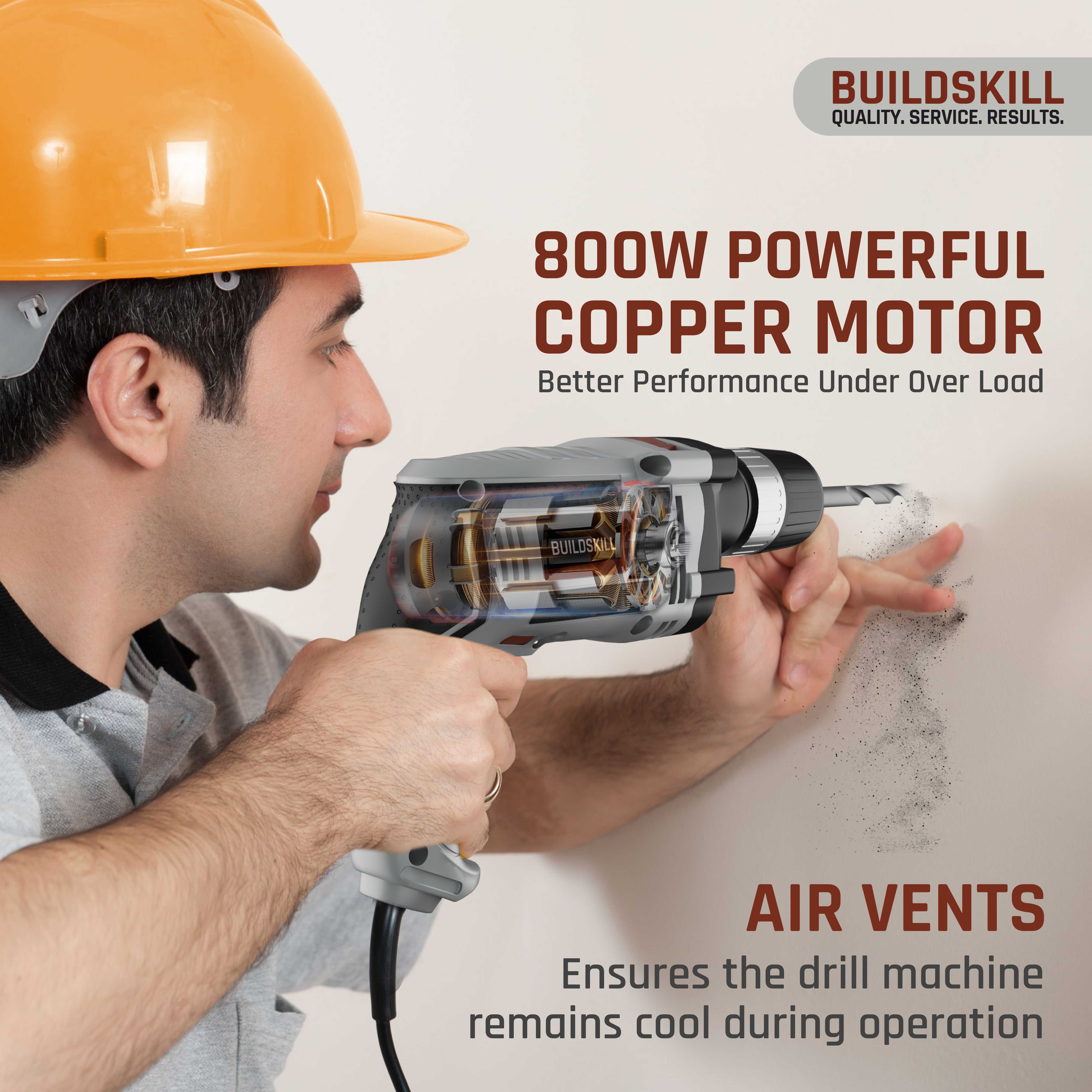 Buildskill 800W Electric Drill Machine  With 13MM Keyless Chuck