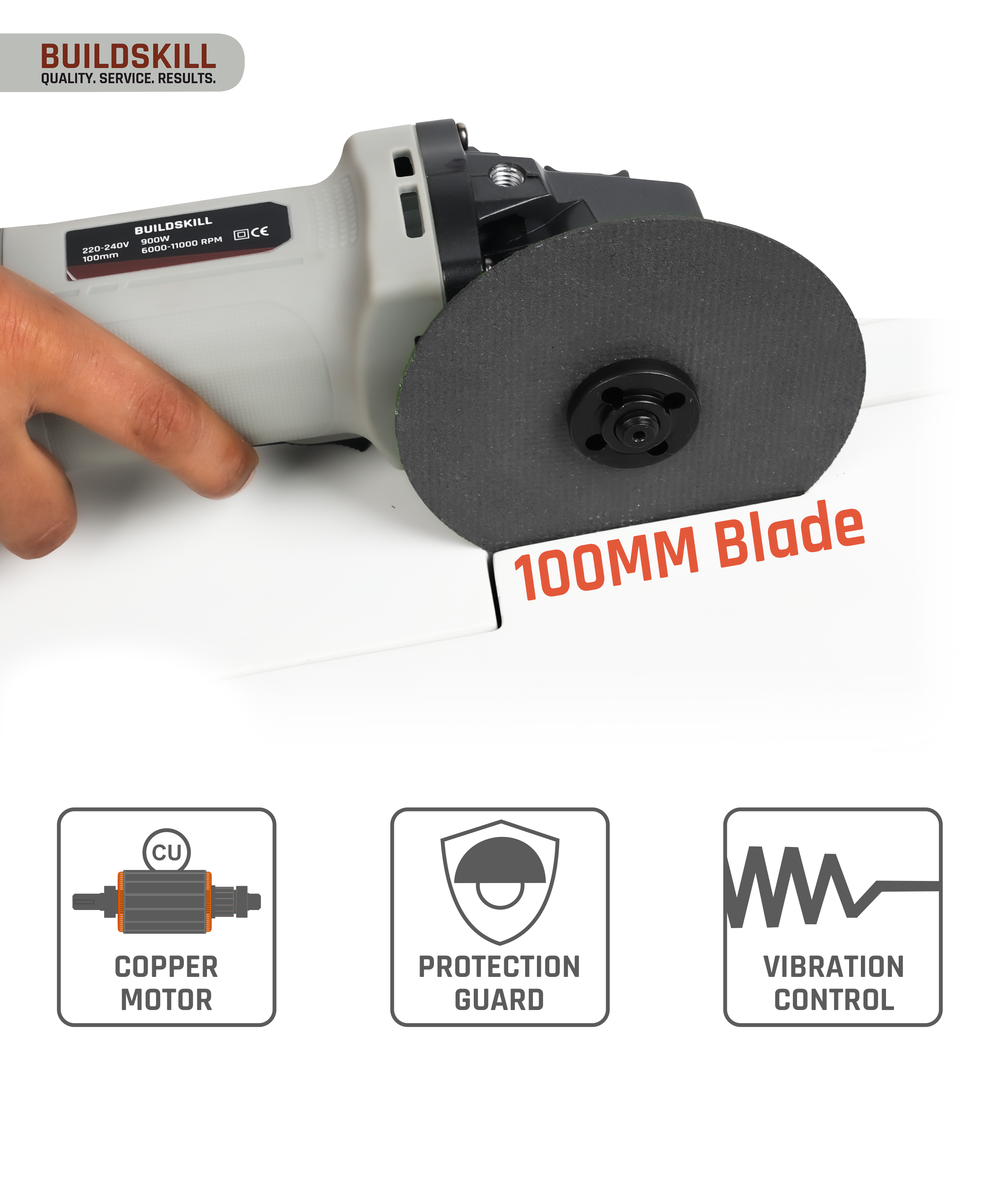 Angle Grinder 900W 100MM QC + VS