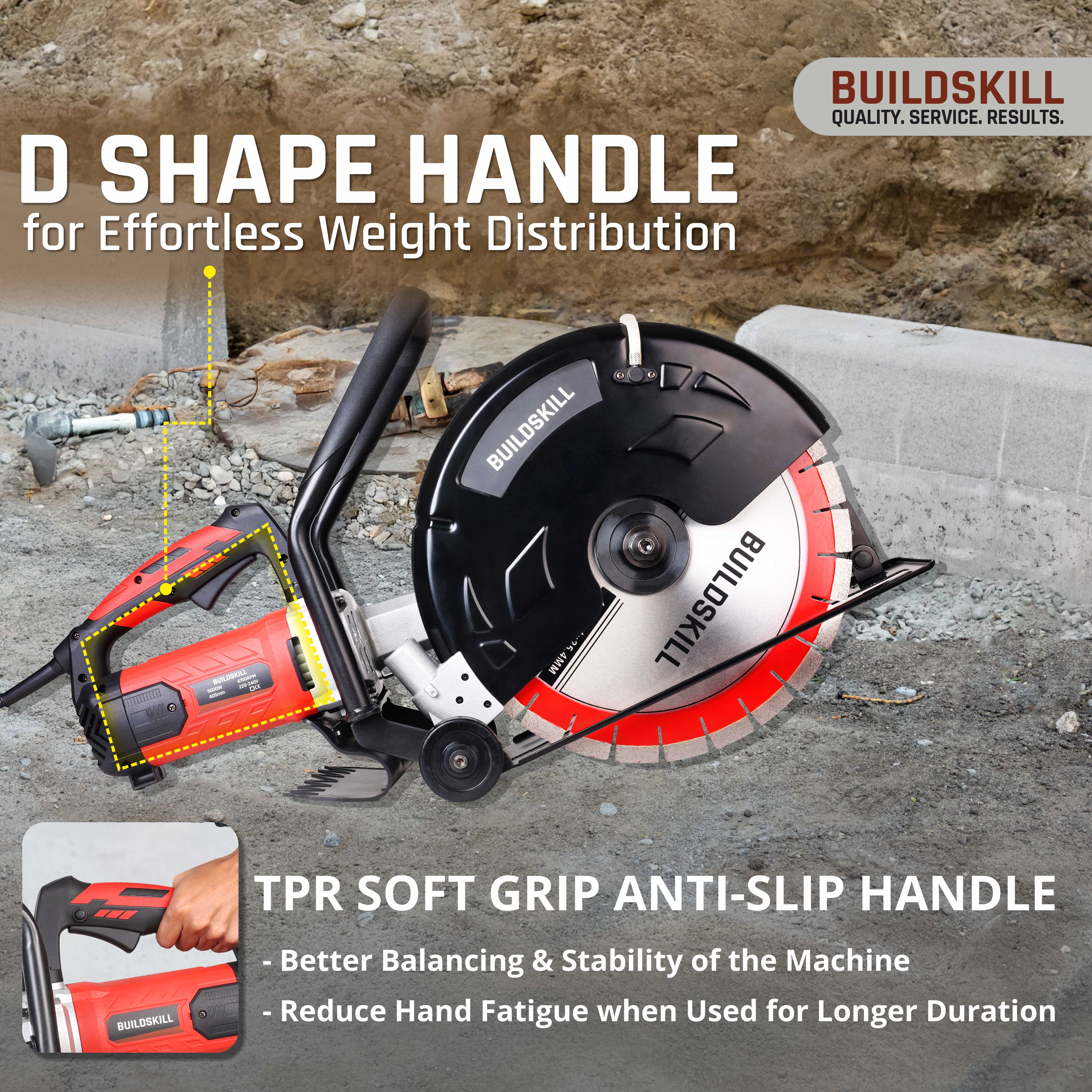 Buildskill 16 Inches Concrete Cutter for Heavy-Duty Use