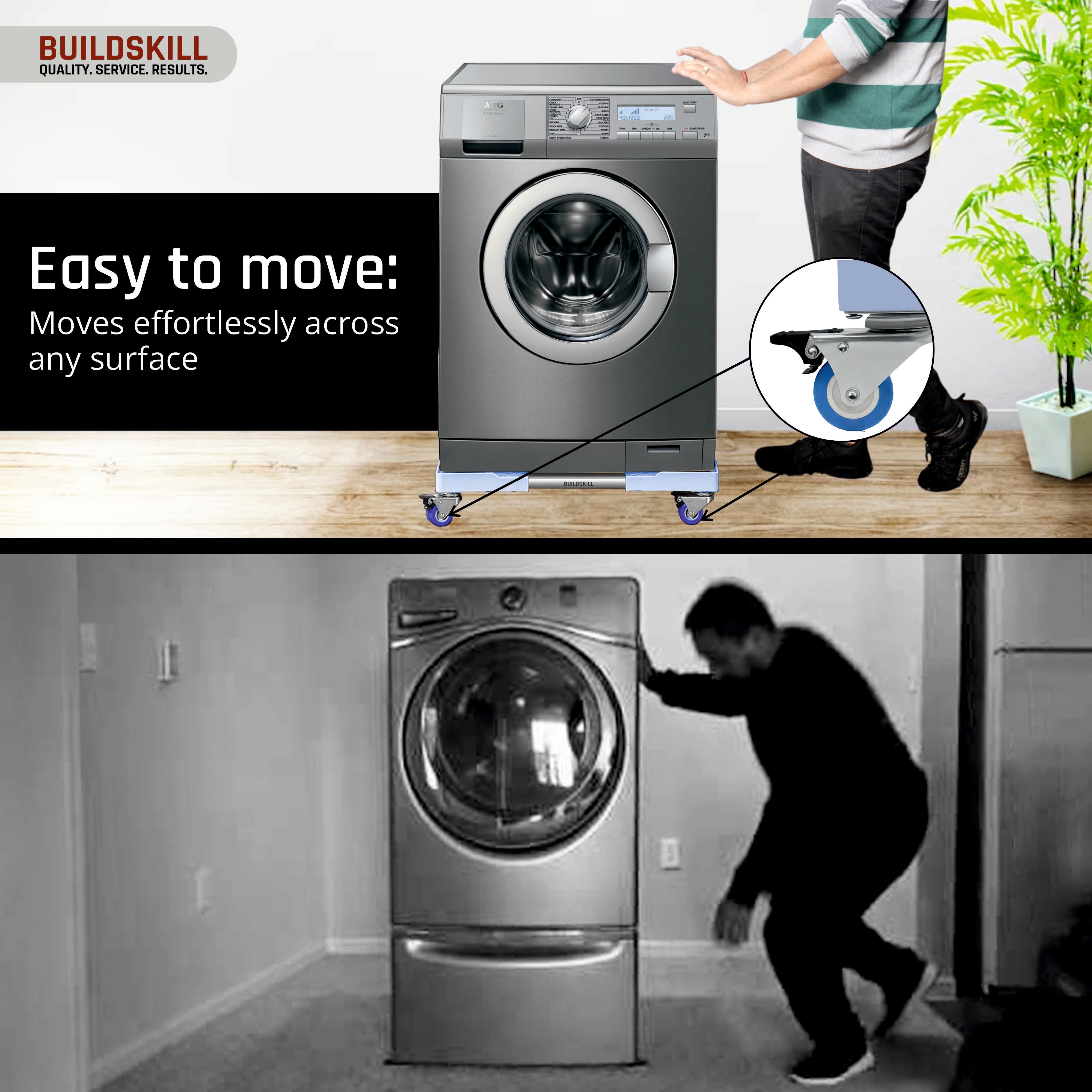 Buildskill Washing Machine Stand (Double Wheels)