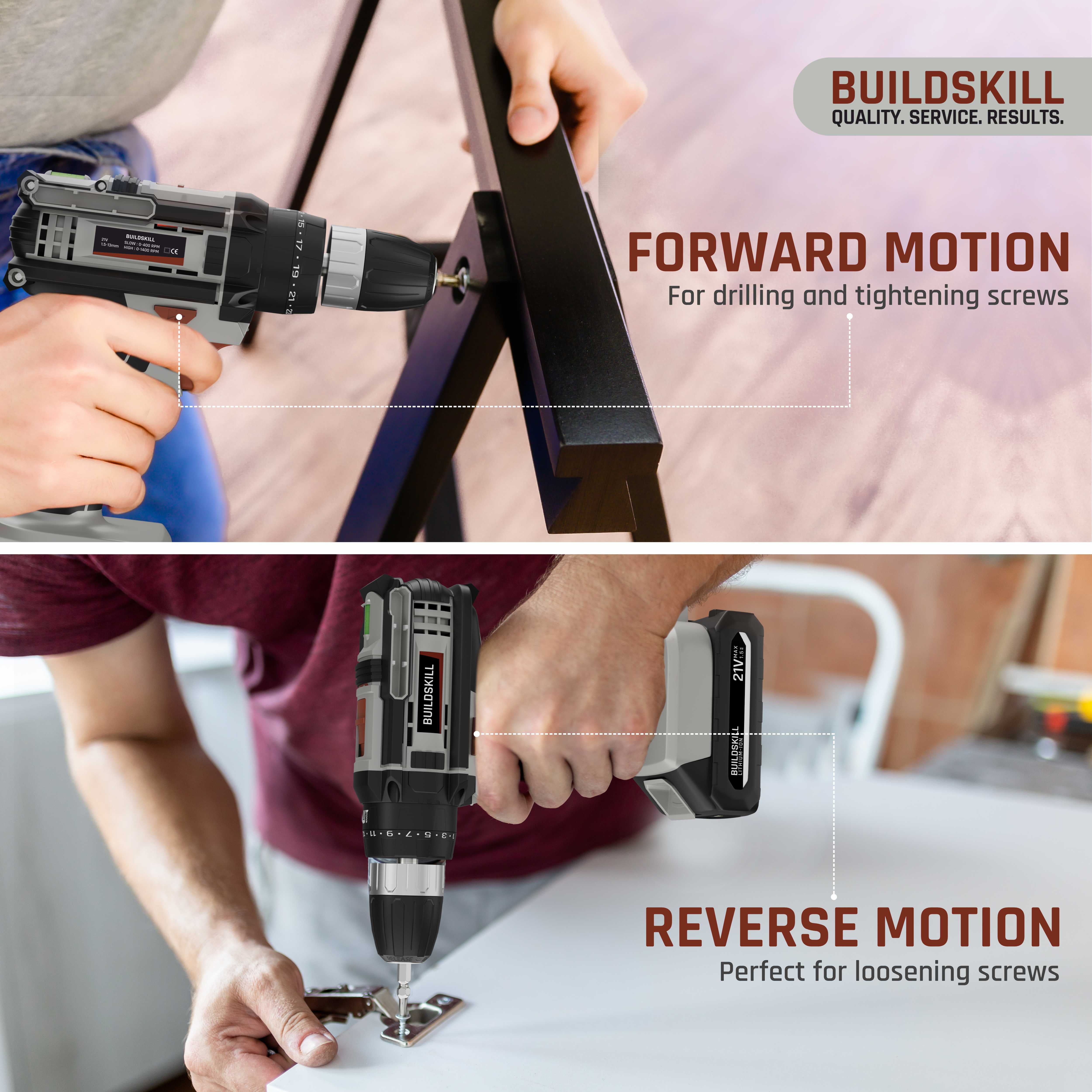 Buildskill 21V Impact Drill Machine with 1.5B Battery
