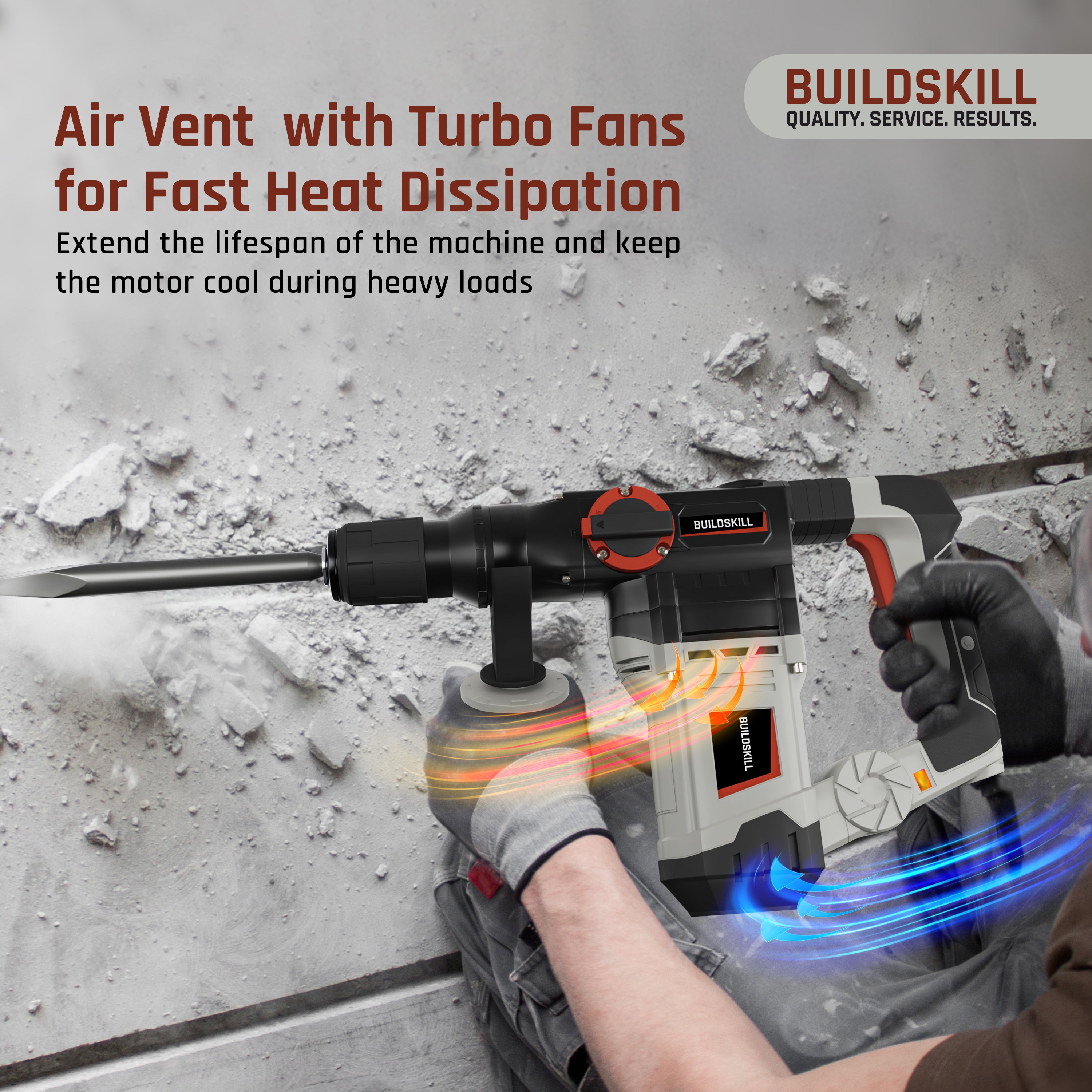 Buildskill Rotary Hammer – 26MM, 1020W for Powerful Drilling and Demolition