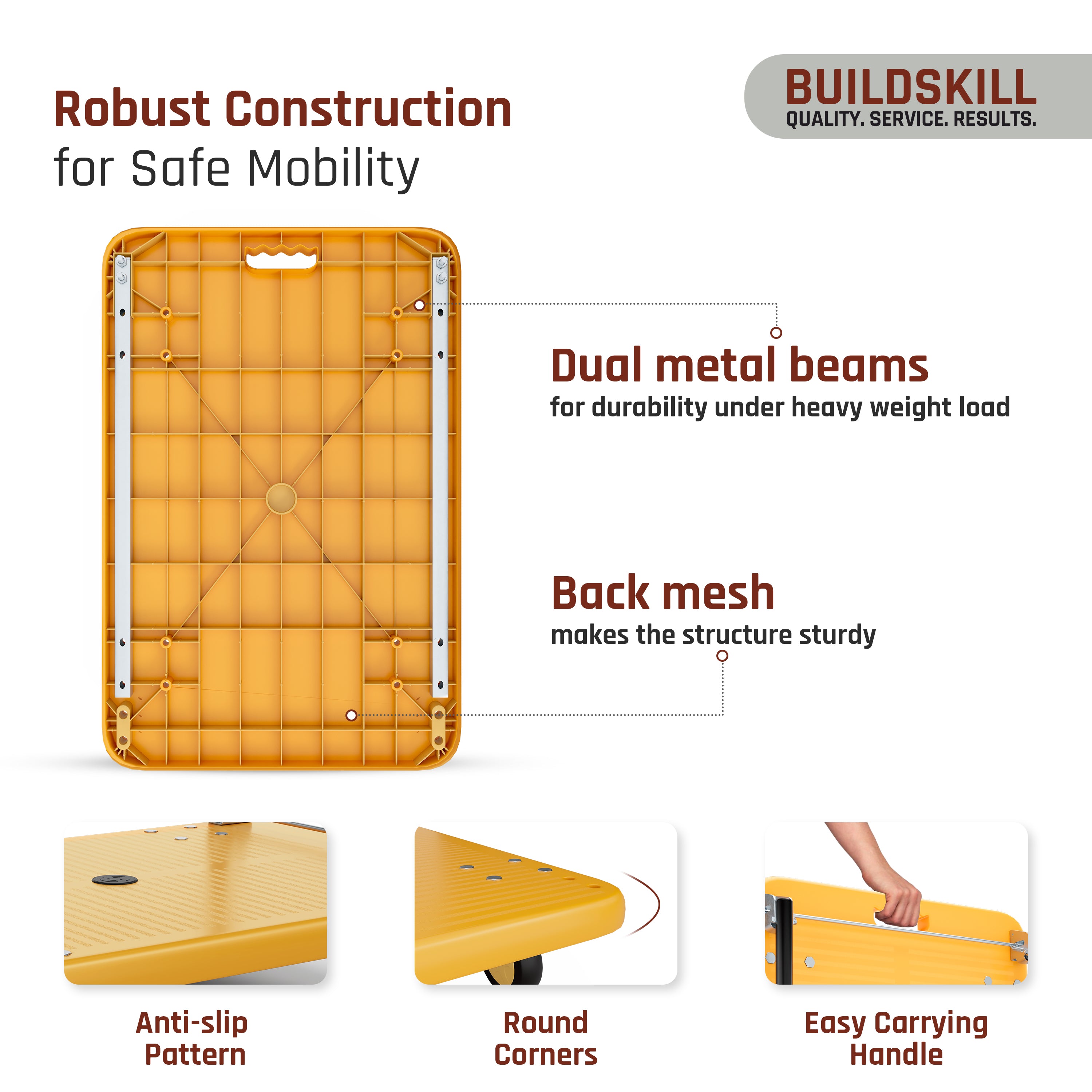 Buildskill Foldable Platform Trolley  150 KG  Load Capacity ( 50X79 )