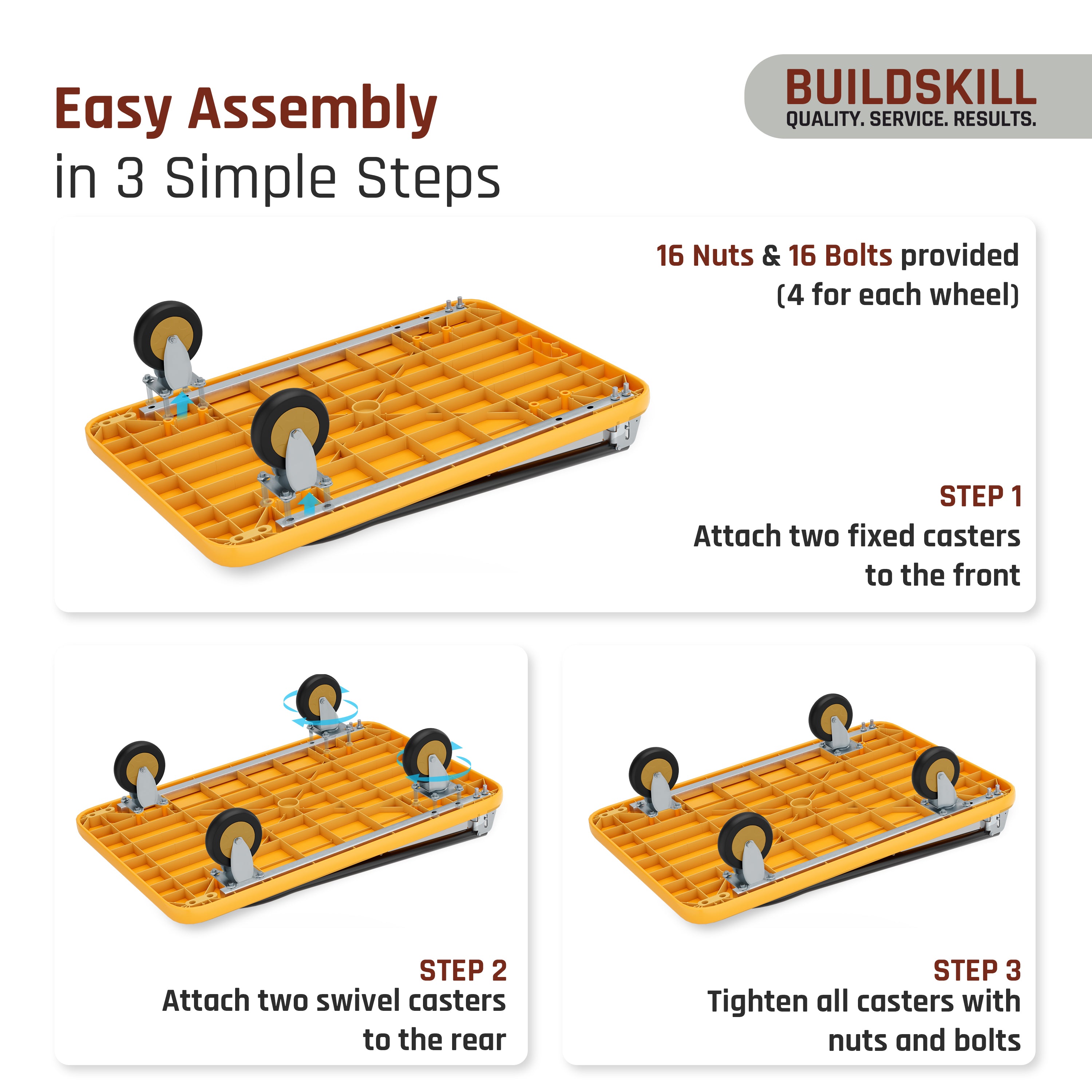 Buildskill Foldable Platform Trolley  150 KG  Load Capacity ( 50X79 )