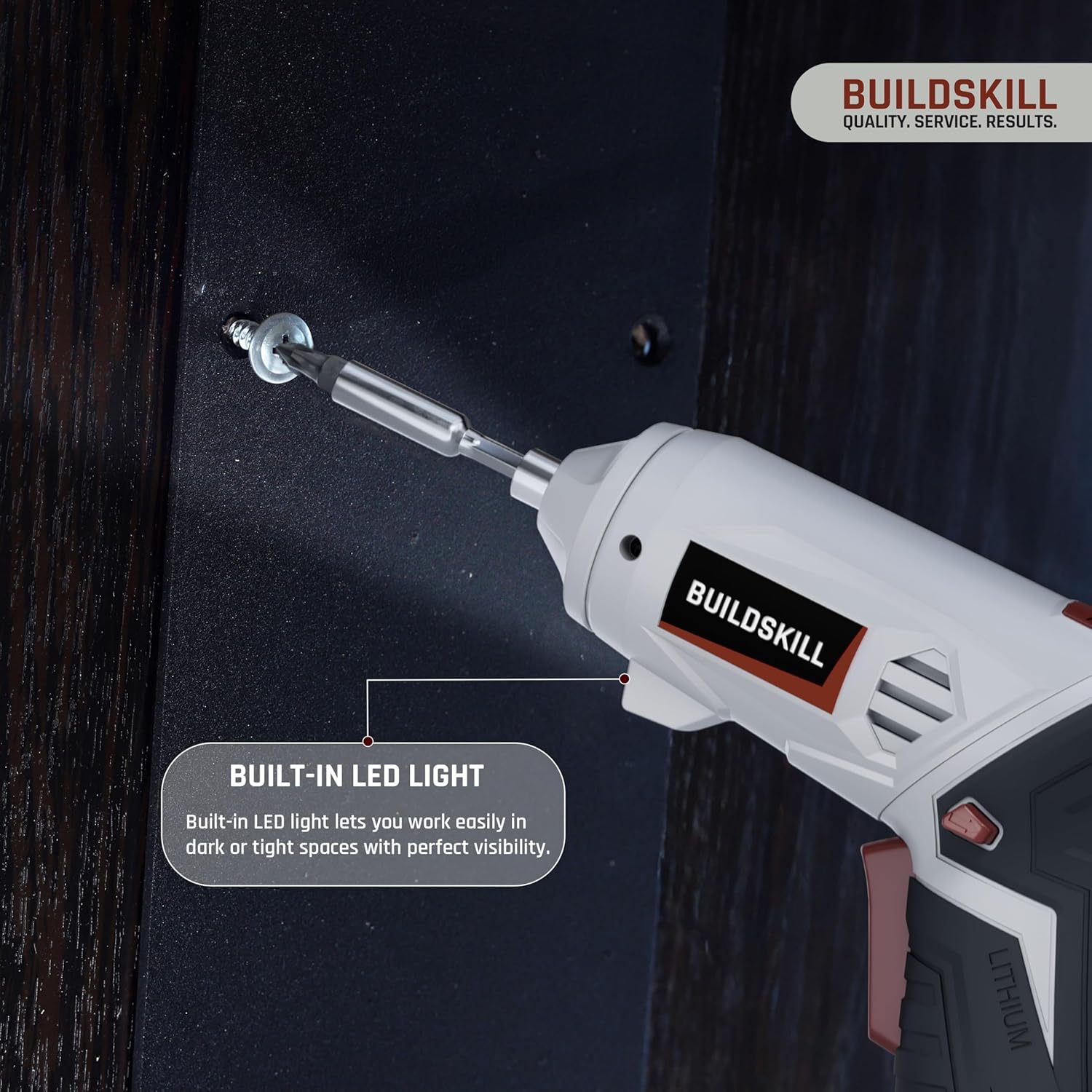 BUILDSKILL 4V Cordless Screw Driver Kit | 19 Pcs | 4 N.M. Torque | 250 RPM | Magnetic Chuck | 1.5AH Battery | Forward-Reverse | 2 position Handle Lock & LED Light | Type-C Charging cable included