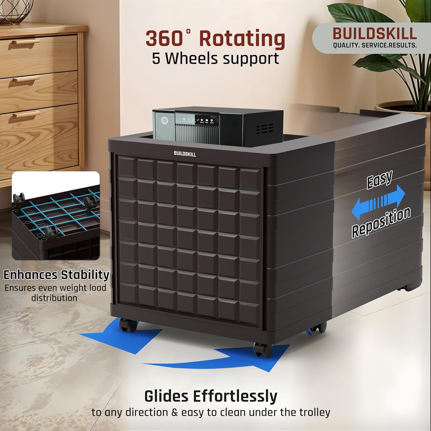Buildskill Inverter Trolley With 100 KG Load Capacity - Brown
