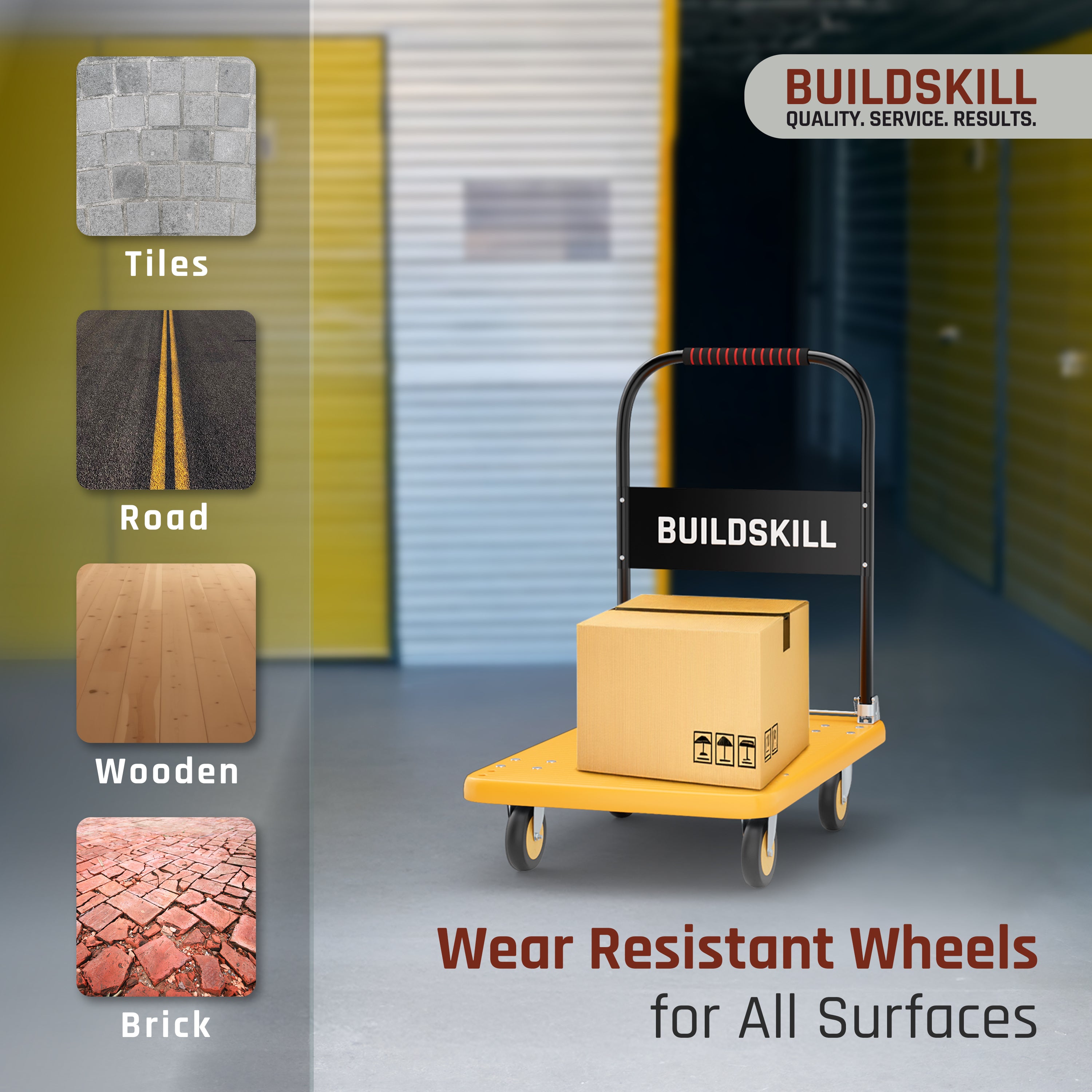 Buildskill Foldable Platform Trolley  150 KG  Load Capacity ( 50X79 )