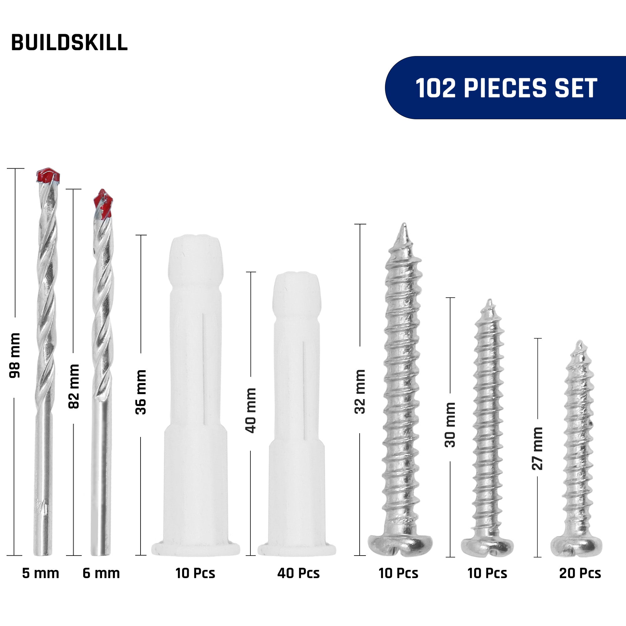 102 pc Screw Anchor Set