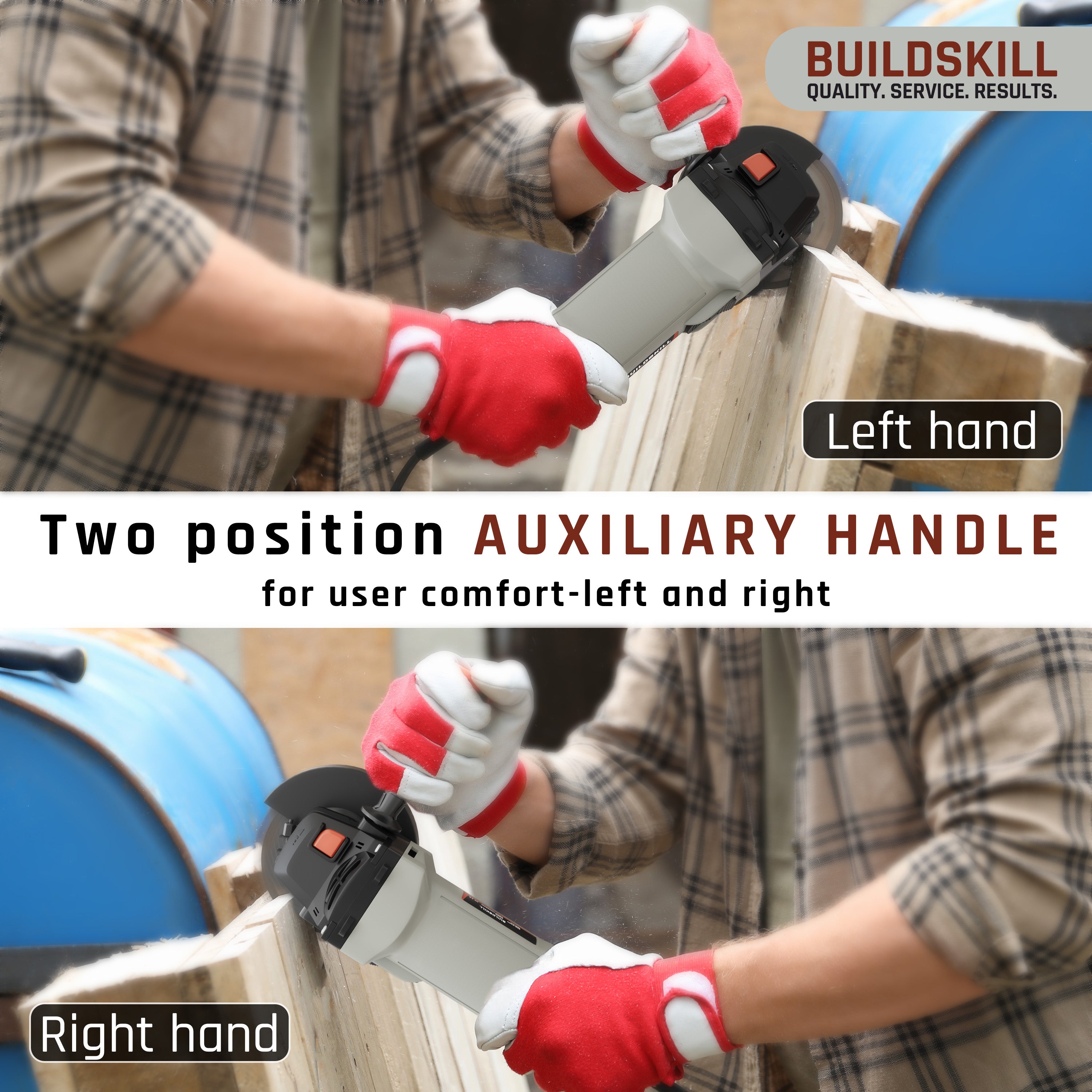 Buildskill 1100W Angle Grinder with Quick Change & Variable Speed (125MM)