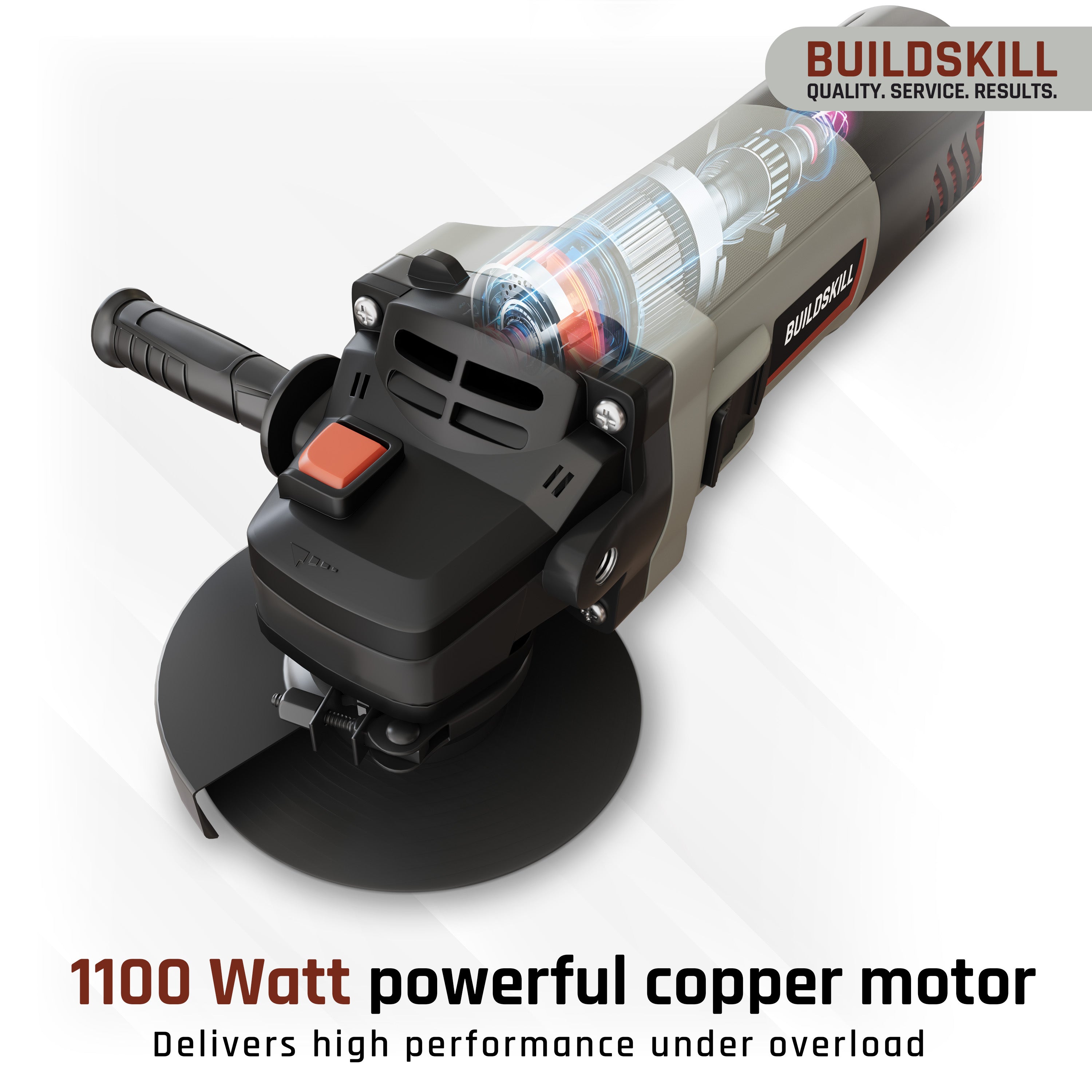 Buildskill 1100W Angle Grinder with Quick Change & Variable Speed (125MM)